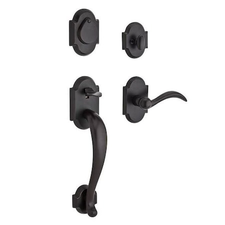 Baldwin Single Cylinder Adirondack Handleset, LH Arch Lever, Dark Bronze SC.ADIXARC.L.RAR.481.S